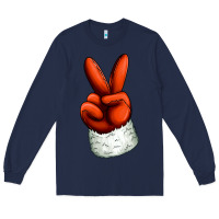 Navy Christmas peace hand Long Sleeve Tee - Jasminsmagicworld