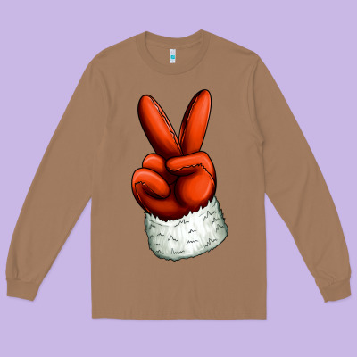 Christmas Peace Hand Long Sleeve Tee Designed By Jasminsmagicworld