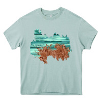 Arona wood leather patch Heavy Core Tee - AdoDesignShop