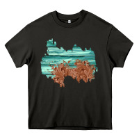 Asphalt wood leather patch Heavy Core Tee - AdoDesignShop