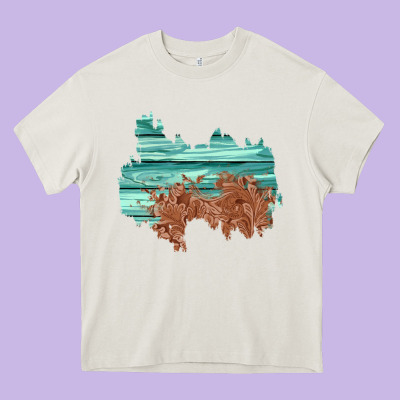 Wood Leather Patch Heavy Core Tee Designed By Adodesignshop