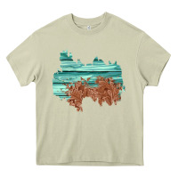 Mossy wood leather patch Heavy Core Tee - AdoDesignShop