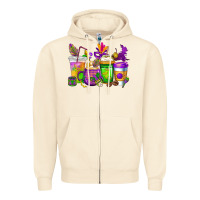 Sandshell mardi gras coffee cups cowgirl Zipper Hoodie - CowGirlArtShop
