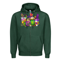 Sports Green mardi gras coffee cups cowgirl Zipper Hoodie - CowGirlArtShop