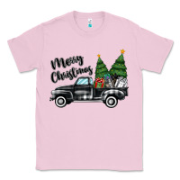 Bubblegum Pink merry christmas truck Classic Tee - MaliasSmallBusiness