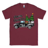 Burgundy merry christmas truck Classic Tee - MaliasSmallBusiness