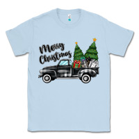 Dusty Blue merry christmas truck Classic Tee - MaliasSmallBusiness