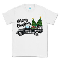 White merry christmas truck Classic Tee - MaliasSmallBusiness