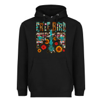 Black western free bird Heavyweight Hoodie - OliviaCreatesArt