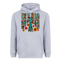 Heather Grey western free bird Heavyweight Hoodie - OliviaCreatesArt