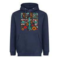 Navy western free bird Heavyweight Hoodie - OliviaCreatesArt
