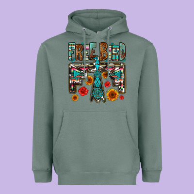 Western Free Bird Heavyweight Hoodie Designed By Oliviacreatesart