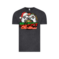 Vintage Black Gamer Merry Christmas Vintage Tee - NancyCooperArtShop