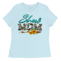 Baby Blue show mom aztec cowhide sunflower and arrow Ladies Tee - Artiststas