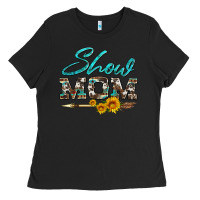 Black show mom aztec cowhide sunflower and arrow Ladies Tee - Artiststas