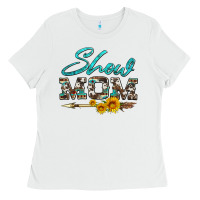 White show mom aztec cowhide sunflower and arrow Ladies Tee - Artiststas