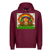 Burgundy St. Patrick's Day gnomies tumbler Premium Hoodie - HowdyJamesFarm