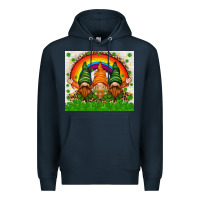 Navy St. Patrick's Day gnomies tumbler Premium Hoodie - HowdyJamesFarm