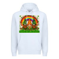 White St. Patrick's Day gnomies tumbler Premium Hoodie - HowdyJamesFarm