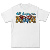 White all american mom american flag butterfly Premium Tee - LillyAllenDesigns