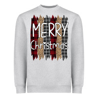 Heather Grey Merry Christmas Leopard Heavyweight Sweatshirt - Bettercallsaul