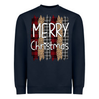 Navy Merry Christmas Leopard Heavyweight Sweatshirt - Bettercallsaul