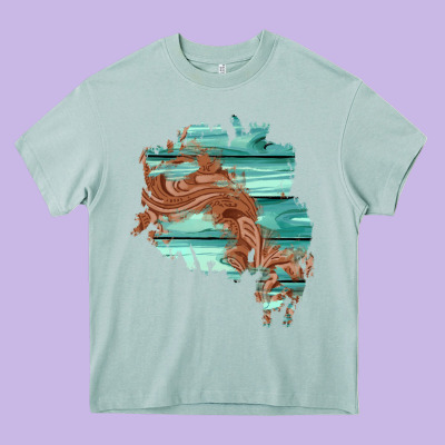 Wood Leather Patch Heavy Core Tee Designed By Adodesignshop
