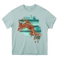 Arona wood leather patch Heavy Core Tee - AdoDesignShop