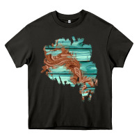 Asphalt wood leather patch Heavy Core Tee - AdoDesignShop