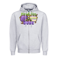Heather Grey mardi gras dude Zipper Hoodie - CowGirlArtShop