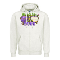 Oatmeal Heather mardi gras dude Zipper Hoodie - CowGirlArtShop