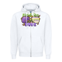 White mardi gras dude Zipper Hoodie - CowGirlArtShop