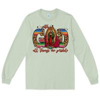 Matcha with god all things are possible lady of guadalupe Long Sleeve Tee - Jasminsmagicworld