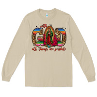Mushroom with god all things are possible lady of guadalupe Long Sleeve Tee - Jasminsmagicworld