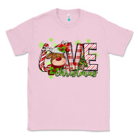 Bubblegum Pink love christmas deer Classic Tee - MaliasSmallBusiness
