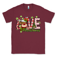 Burgundy love christmas deer Classic Tee - MaliasSmallBusiness
