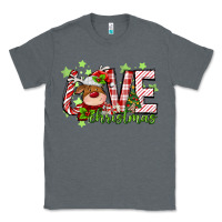 Charcoal Heather love christmas deer Classic Tee - MaliasSmallBusiness
