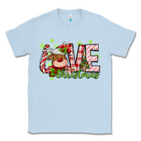 Dusty Blue love christmas deer Classic Tee - MaliasSmallBusiness