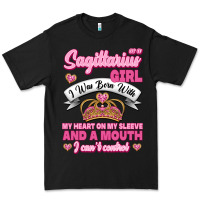 Black As A Sagittarius Girl I Was Born With My Heart On My Sleeve And  Mouth Premium Tee - Jasminsmagicworld