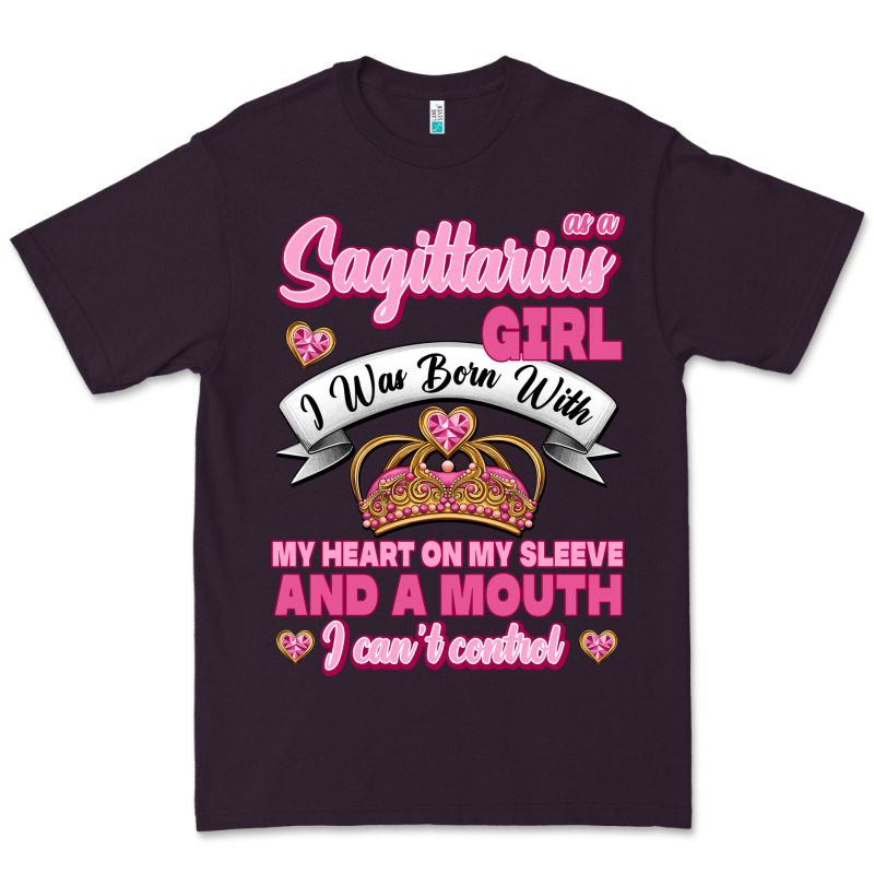 As A Sagittarius Girl I Was Born With My Heart On My Sleeve And  Mouth Premium Tee by Jasminsmagicworld | Teevron