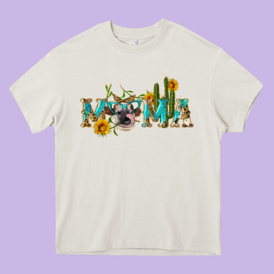 Western Mama Cow Heavy Core Tee Designed By Artiststas