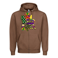 Chestnut louisiana map american flag mardi gras Zipper Hoodie - CowGirlArtShop