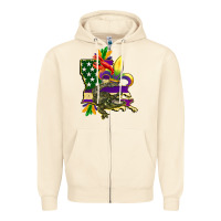 Sandshell louisiana map american flag mardi gras Zipper Hoodie - CowGirlArtShop