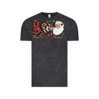 Vintage Black Peace love Christmas Vintage Tee - NancyCooperArtShop
