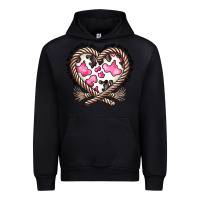 Black western cowhide heart Urban Hoodie - CowhideDigitalArt
