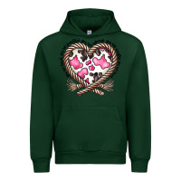 Forest Green western cowhide heart Urban Hoodie - CowhideDigitalArt
