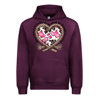 Mauve Wine western cowhide heart Urban Hoodie - CowhideDigitalArt