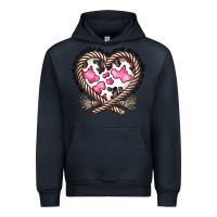 Navy western cowhide heart Urban Hoodie - CowhideDigitalArt