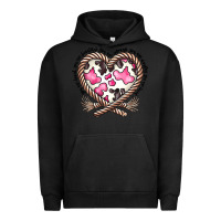 Pigment Black western cowhide heart Urban Hoodie - CowhideDigitalArt