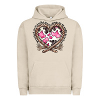 Pigment French Oak western cowhide heart Urban Hoodie - CowhideDigitalArt